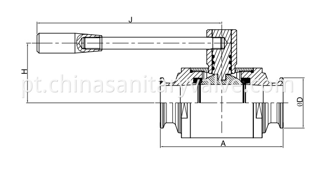 DIN Hygienic Ball Valve Two Way Ferrule